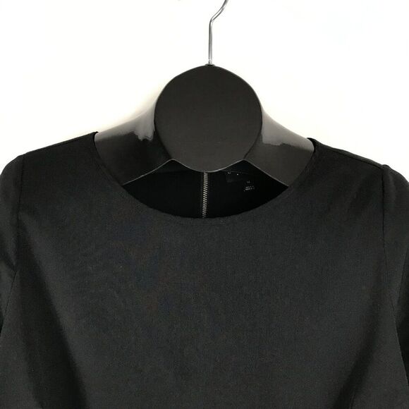 Lane Bryant Tiered Tunic Blouse Women's Plus Size 14 Black Lined Career Holiday - Picture 2 of 12